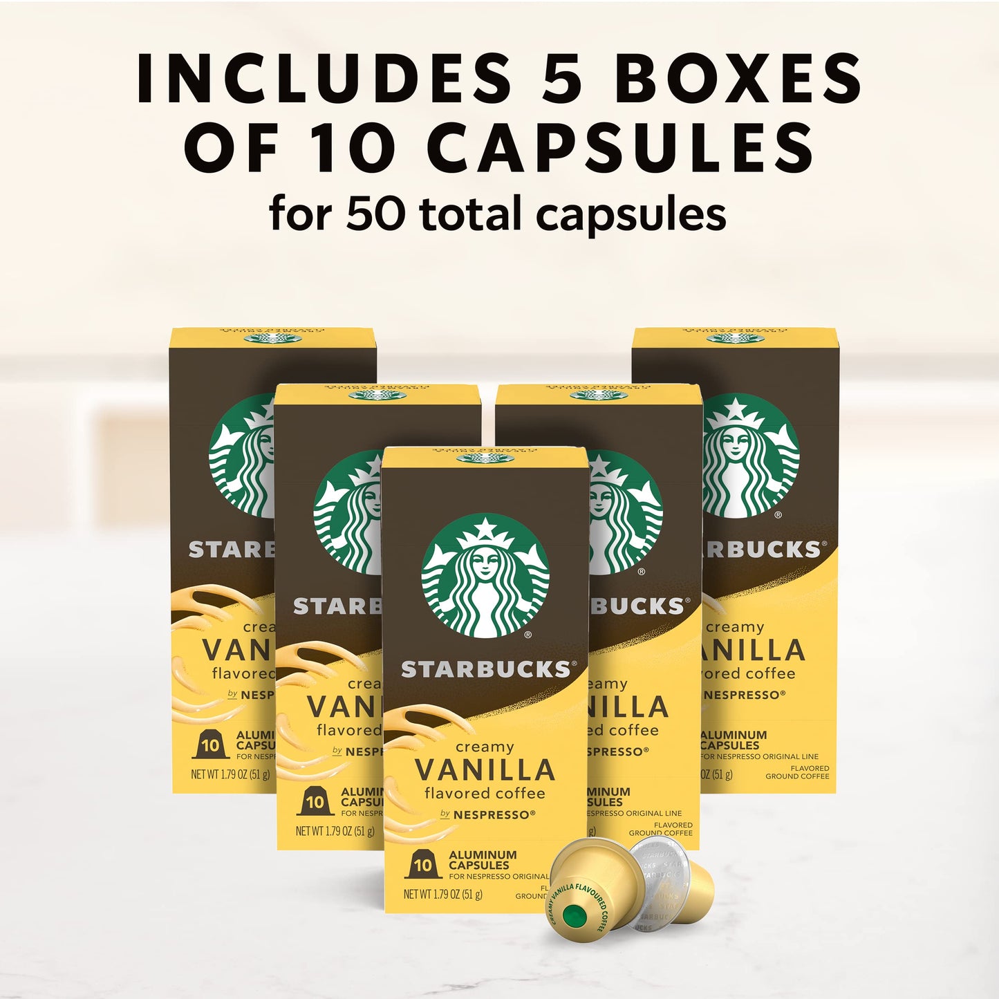 Pack de 50 dosettes de café Starbucks par Nespresso Original Line Variety Pack 