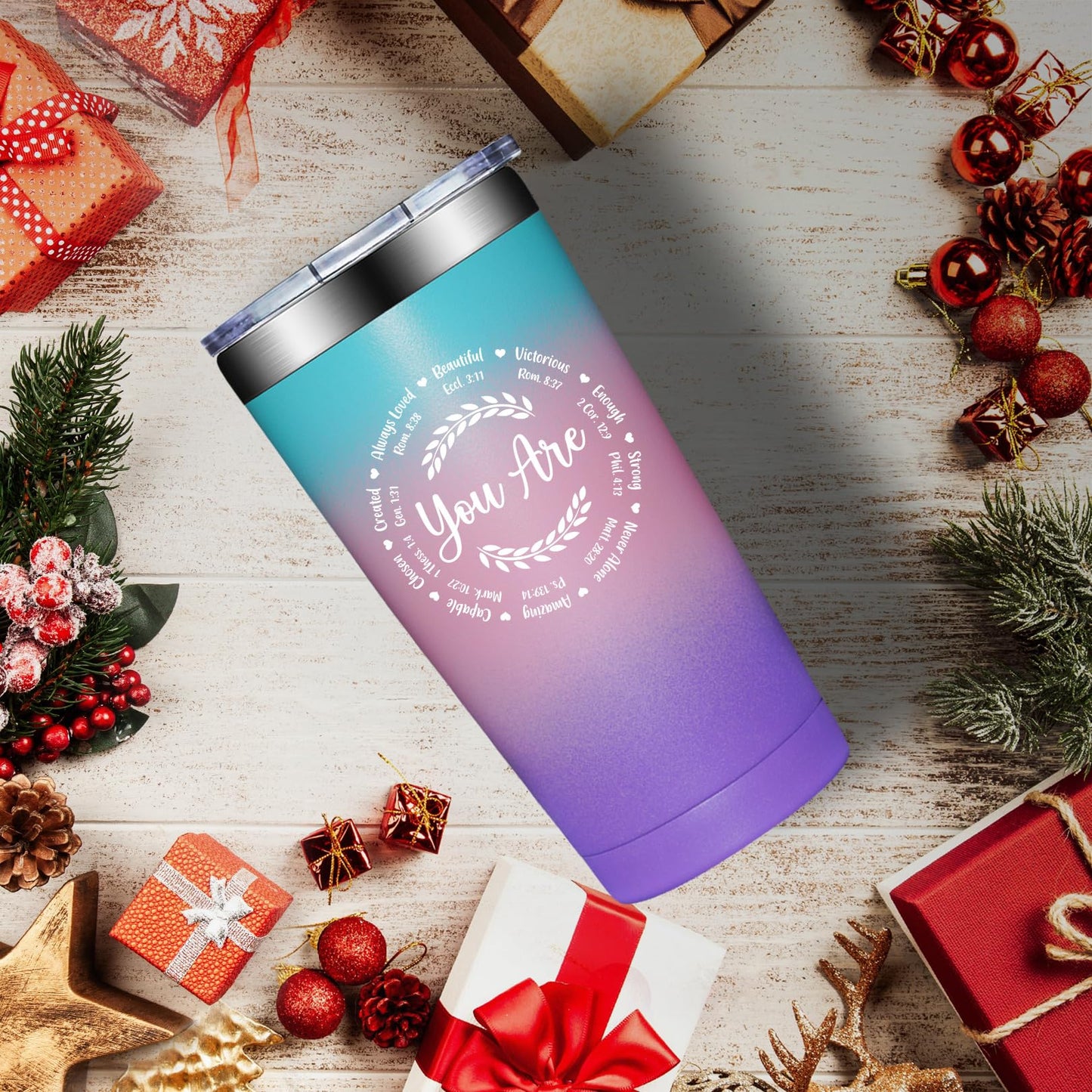 Fufendio Christian Gifts for Women - Inspirational Gifts, Christmas Gifts for Women - Birthday Mothers Day Gifts for Mom, Wife - Friendship Gifts for Women Friends - Christian Tumbler 20oz