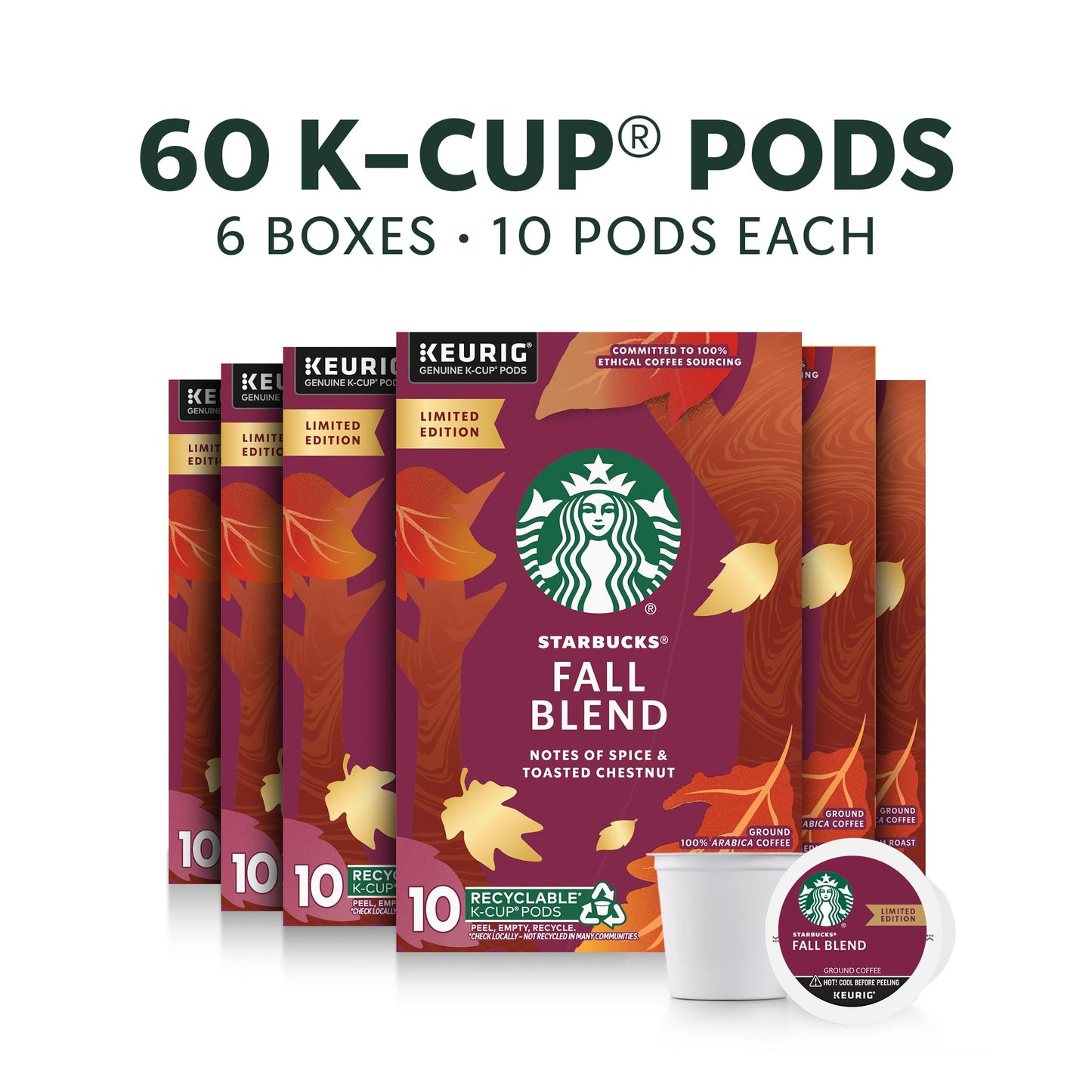 Starbucks K-Cup Coffee Pods, Naturally Flavored Coffee Variety Pack for Keurig Brewers, 100% Arabica, 1 Box (40 Pods)