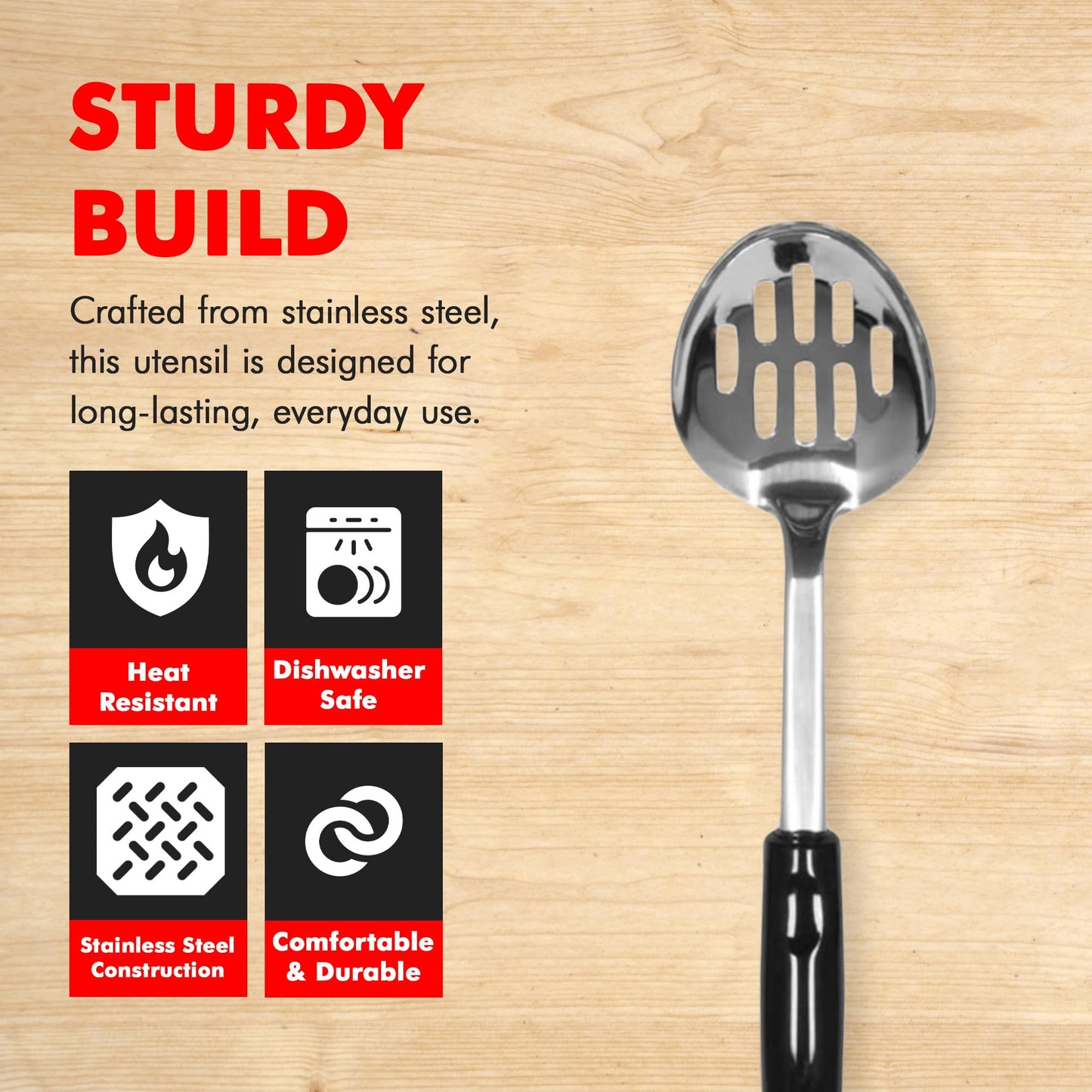 Ensemble d'ustensiles et d'outils de cuisine robustes Chef Craft, 6 pièces, acier inoxydable 