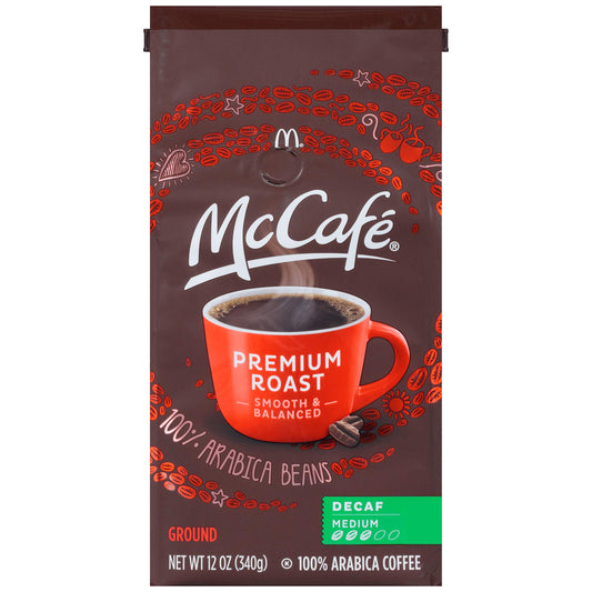 McCafe Premium Roast Decaf, Medium Roast Ground Coffee, 12 oz Bag