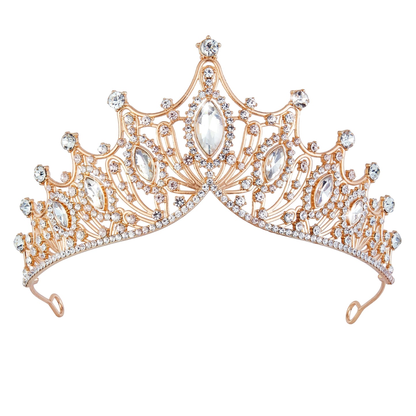 Gold Crown for Women Crystal Princess Tiaras Rhinestone Queen Headband Wedding Bridal Hair Accessories Birthday Prom Pageant Party Coming of Age Ceremony Photo Props