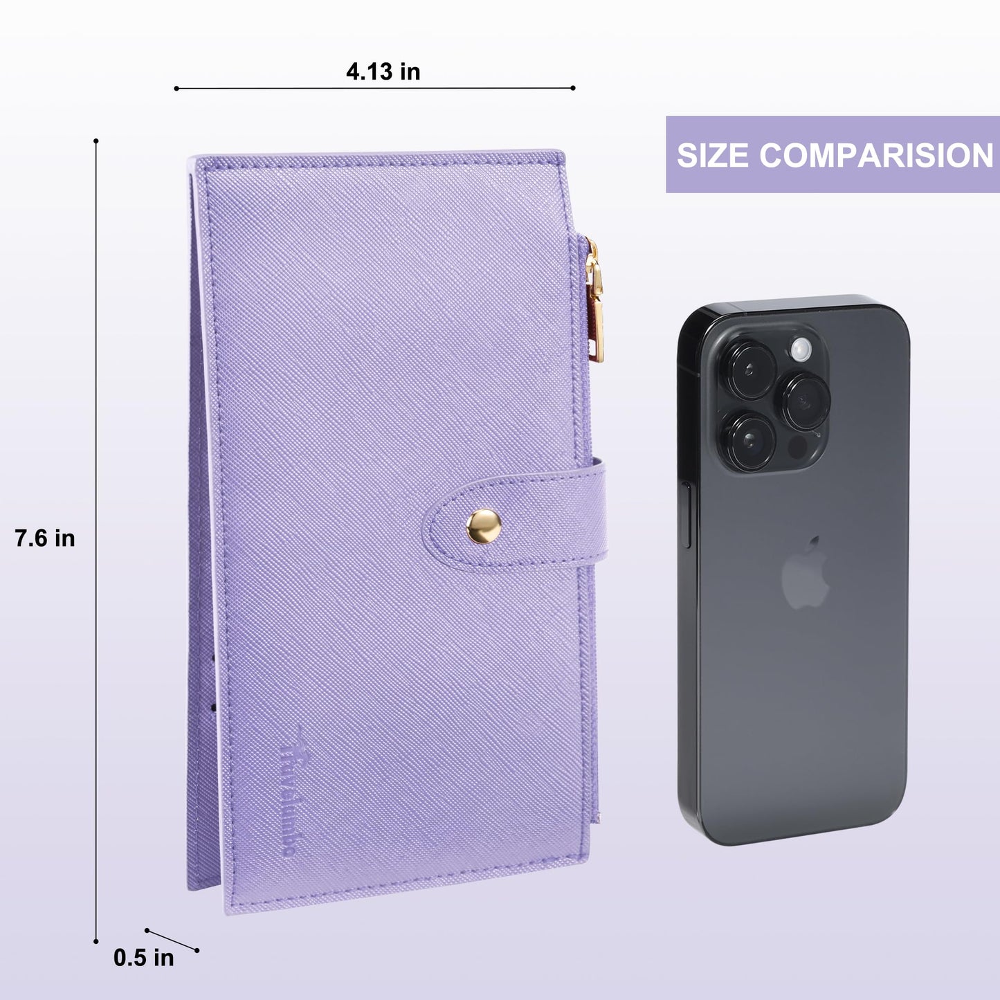Travelambo RFID Wallet Women Large Size Bifold Multi Card Wallet Case with Zipper Pocke Credit Card Holder for Women