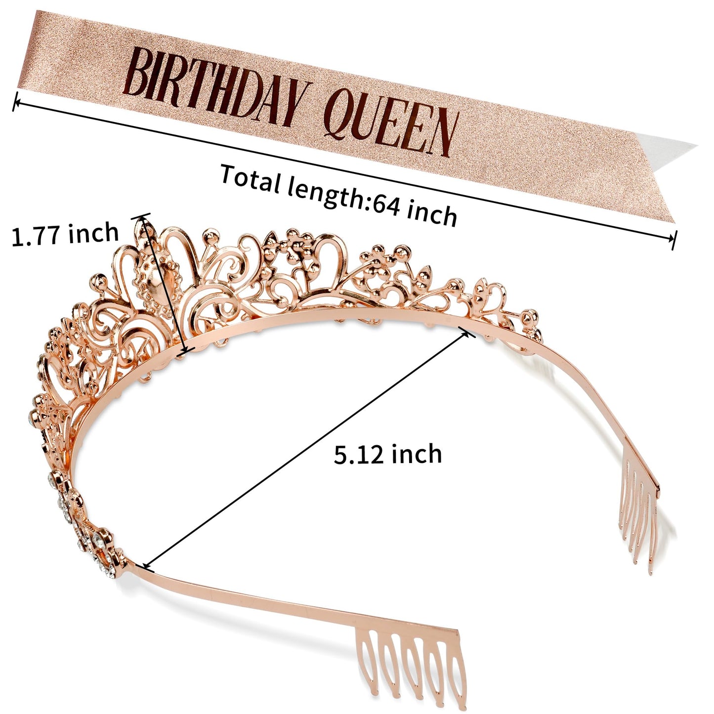 Gold Crown for Women Crystal Princess Tiaras Rhinestone Queen Headband Wedding Bridal Hair Accessories Birthday Prom Pageant Party Coming of Age Ceremony Photo Props