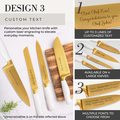 Copper Knife Set with Block - 14 PC Self Sharpening Knife Block Set