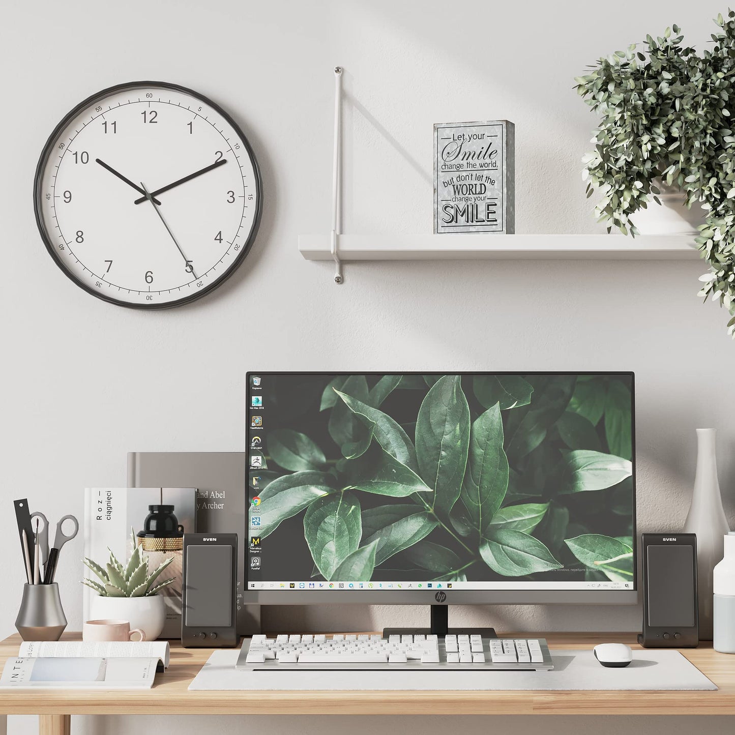 Barnyard Designs Holzkistenschild, motivierende Schreibtischdekoration, inspirierende Büro-Schreibtischdekorationen für Frauen, Büro-Badezimmer-Regaldekor (positiver Gedanke) 