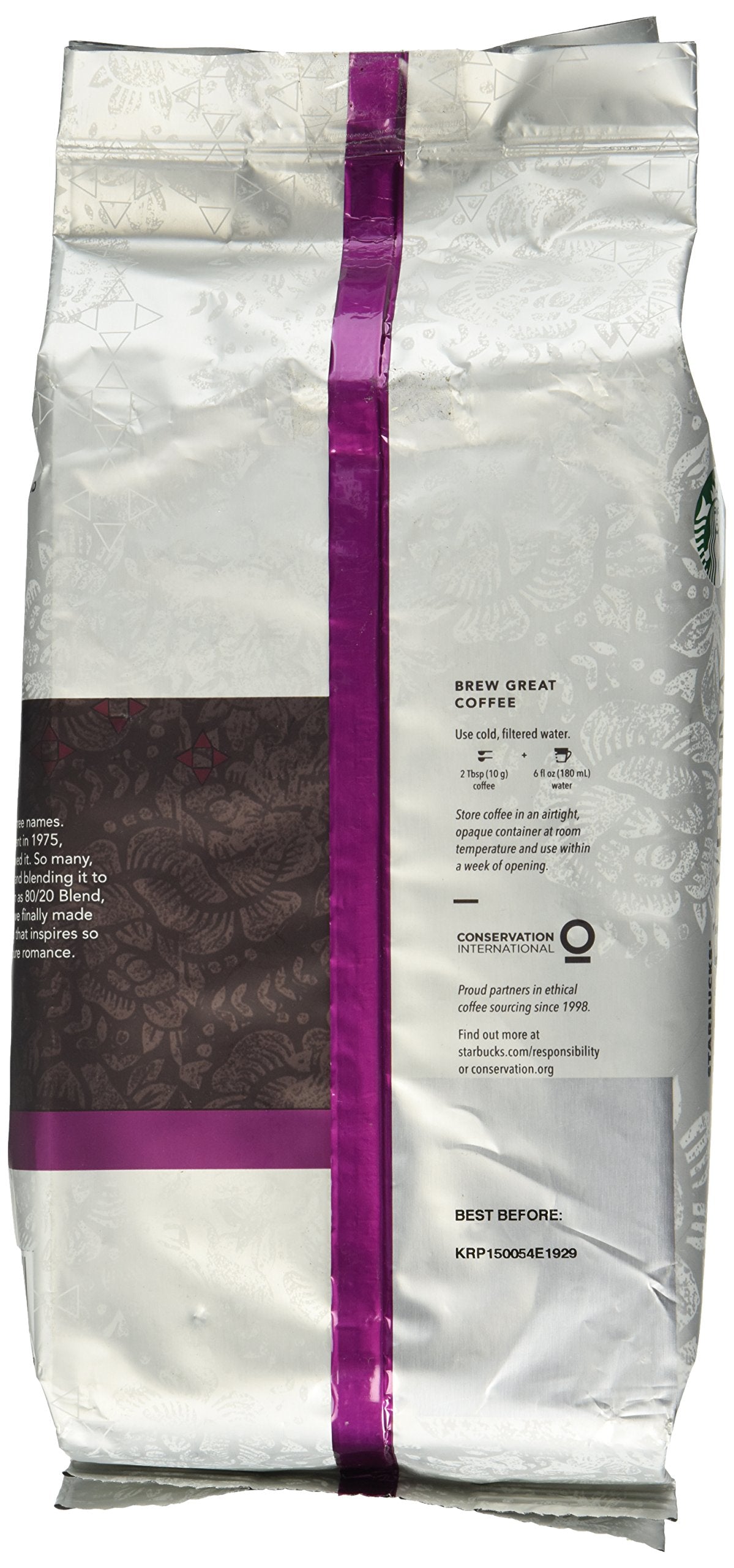 Café moulu Starbucks, café torréfié foncé, torréfaction française, 100 % arabica, 1 sac (28 oz) 