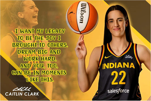 Caitlin Clark Motivational Poster Quote Inspirational Quotes Classroom Posters Books Documentary Basketball Pro Legend Kaitlyn Merch WNBA Indiana Fever Jersey Apparel Iowa Star Athlete Autograph P149