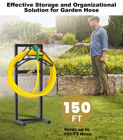 Freestanding Garden Hose Holder – Heavy Duty Metal Outdoor Hose Organizer