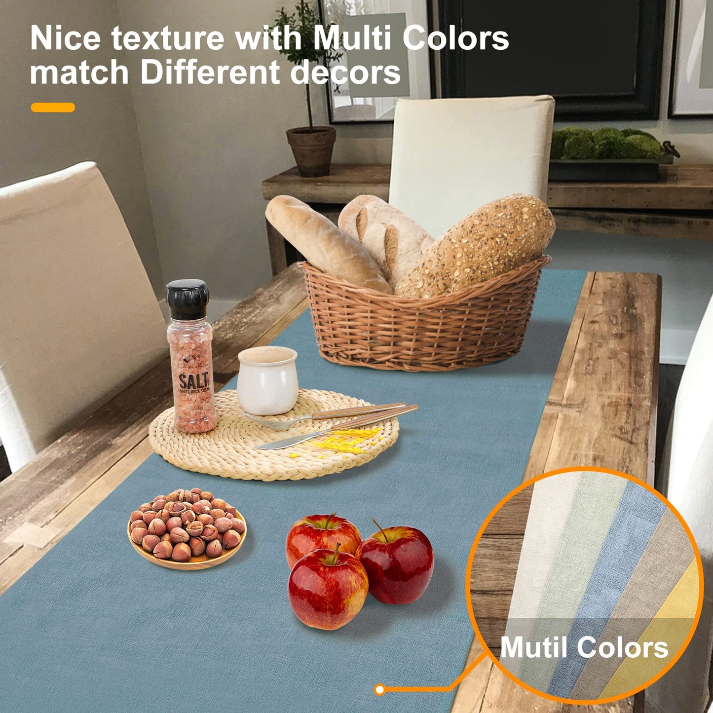 Wipeable Table Runner – Thick Farmhouse-Style Runner for Kitchen, Bedroom, Living Room, Indoor & Outdoor Use