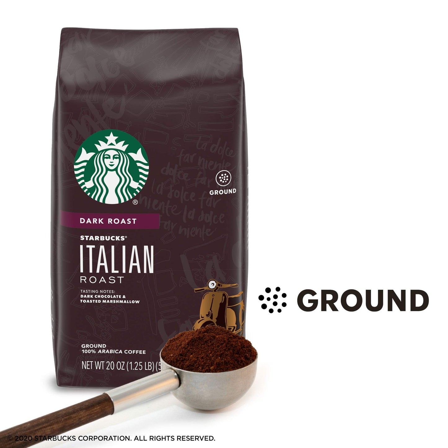 Café moulu Starbucks, café torréfié foncé, torréfaction française, 100 % arabica, 1 sac (28 oz) 