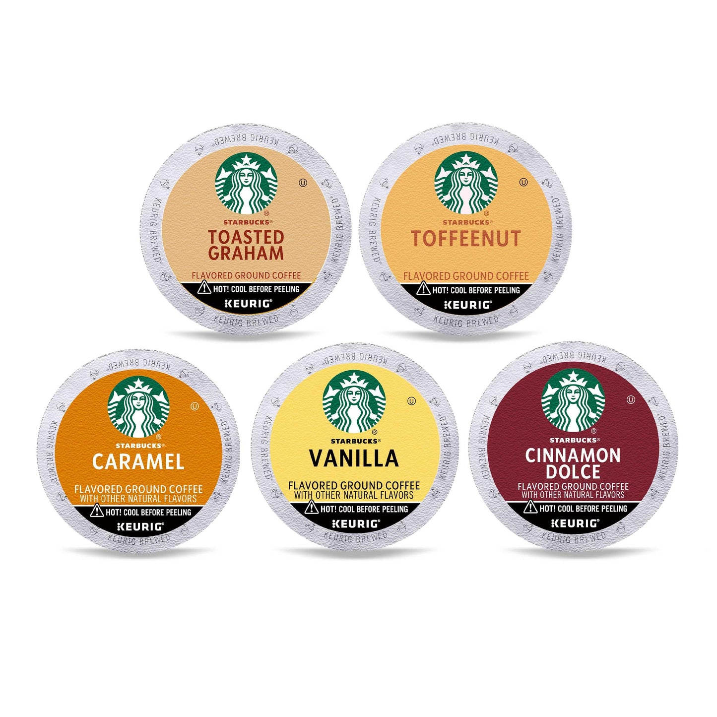 Starbucks K-Cup Coffee Pods, Naturally Flavored Coffee Variety Pack for Keurig Brewers, 100% Arabica, 1 Box (40 Pods)