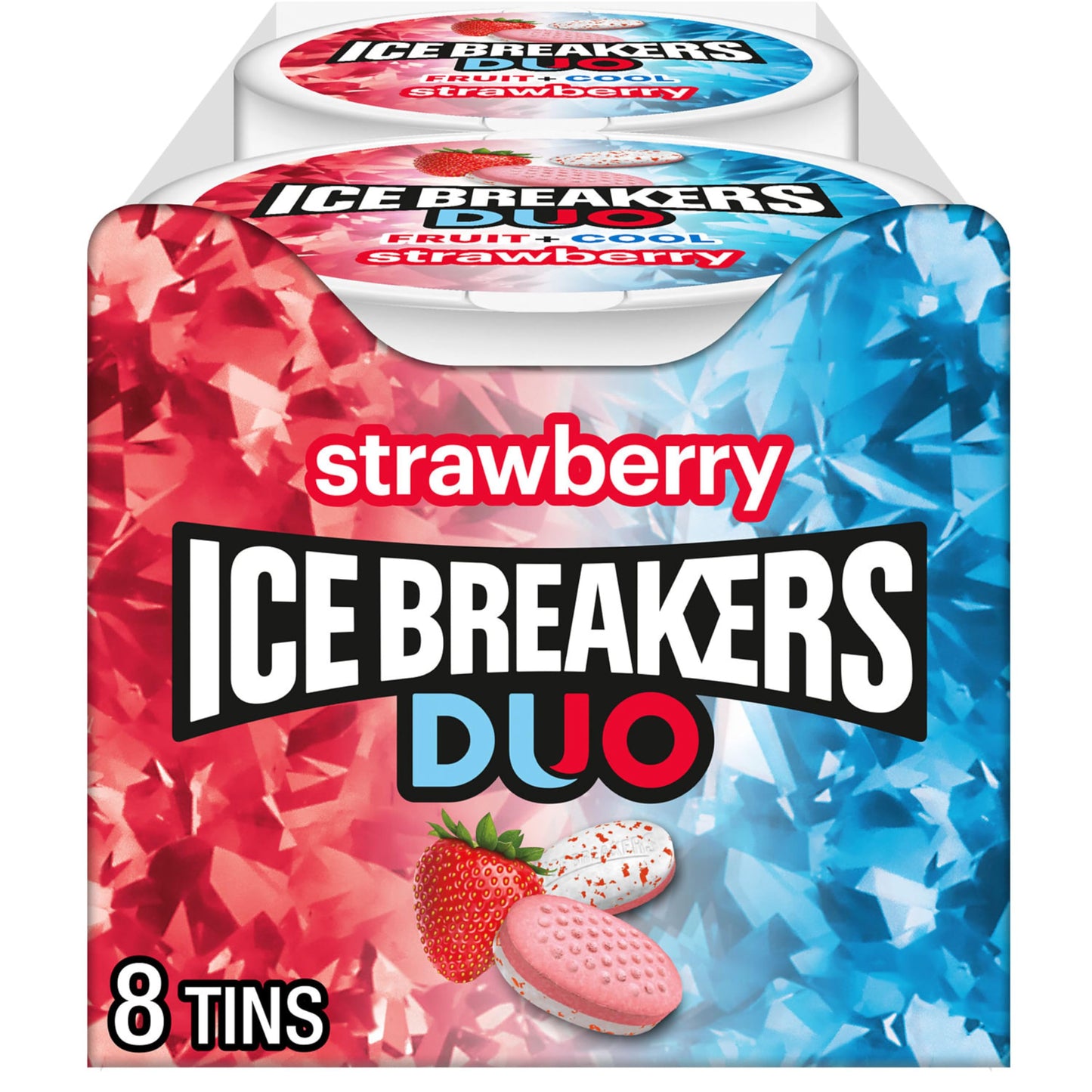 Ice Breakers Duo Fruit Plus Cool Cherry Sugar Free Mints Tins, 1.3 oz (8 Count)