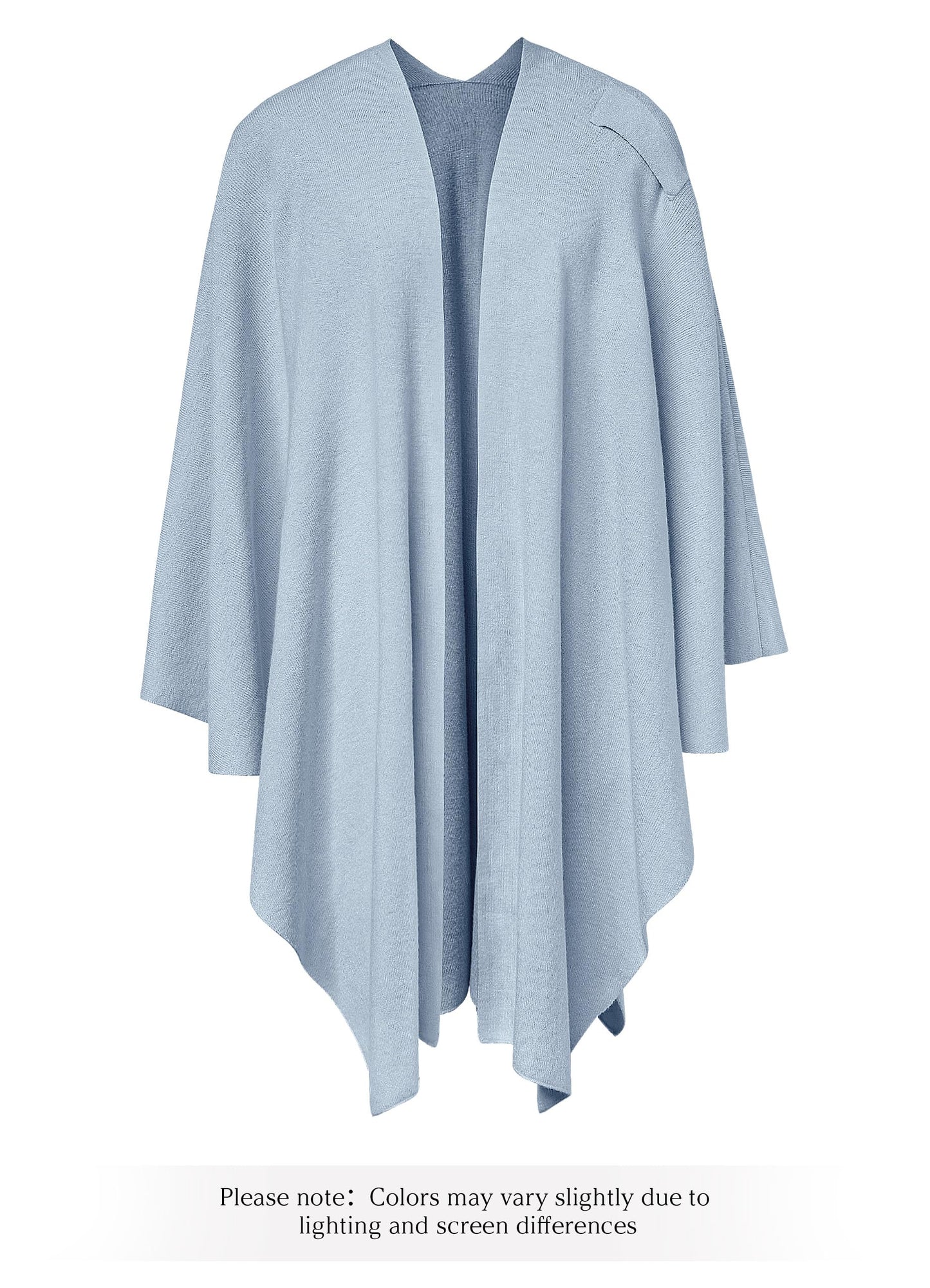 PULI Femmes Grand Poncho Croisé Sur Le Devant Pull Enveloppant Topper Tricoté Élégant Châles Cape pour l'Automne Hiver