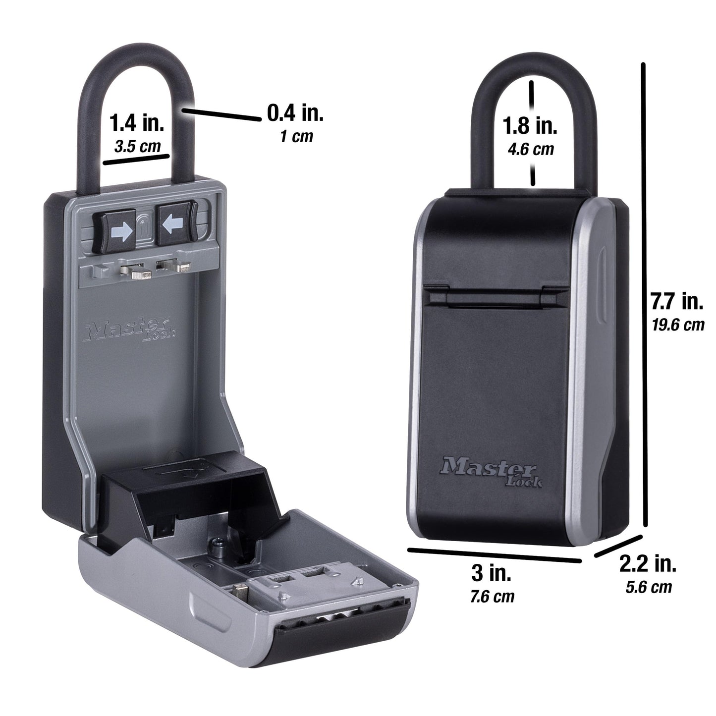 Master Lock Key Lock Box, Outdoor Lock Box for House Keys, Key Safe with Combination Lock, 5 Key Capacity, 5400EC, Black