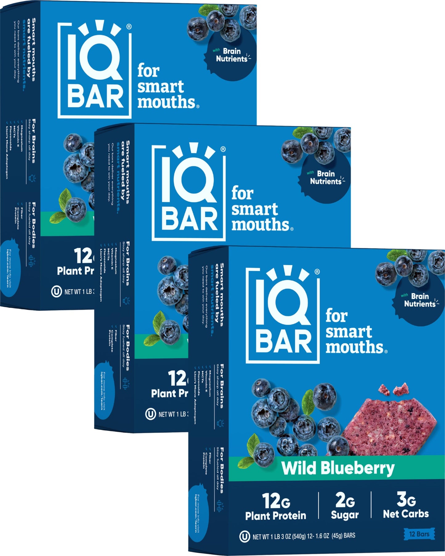 IQBAR Brain and Body Plant Protein Bars - 7 Bar Sampler Pack - Gluten Free, High Fiber, Vegan Snacks - Low Sugar Meal Replacement