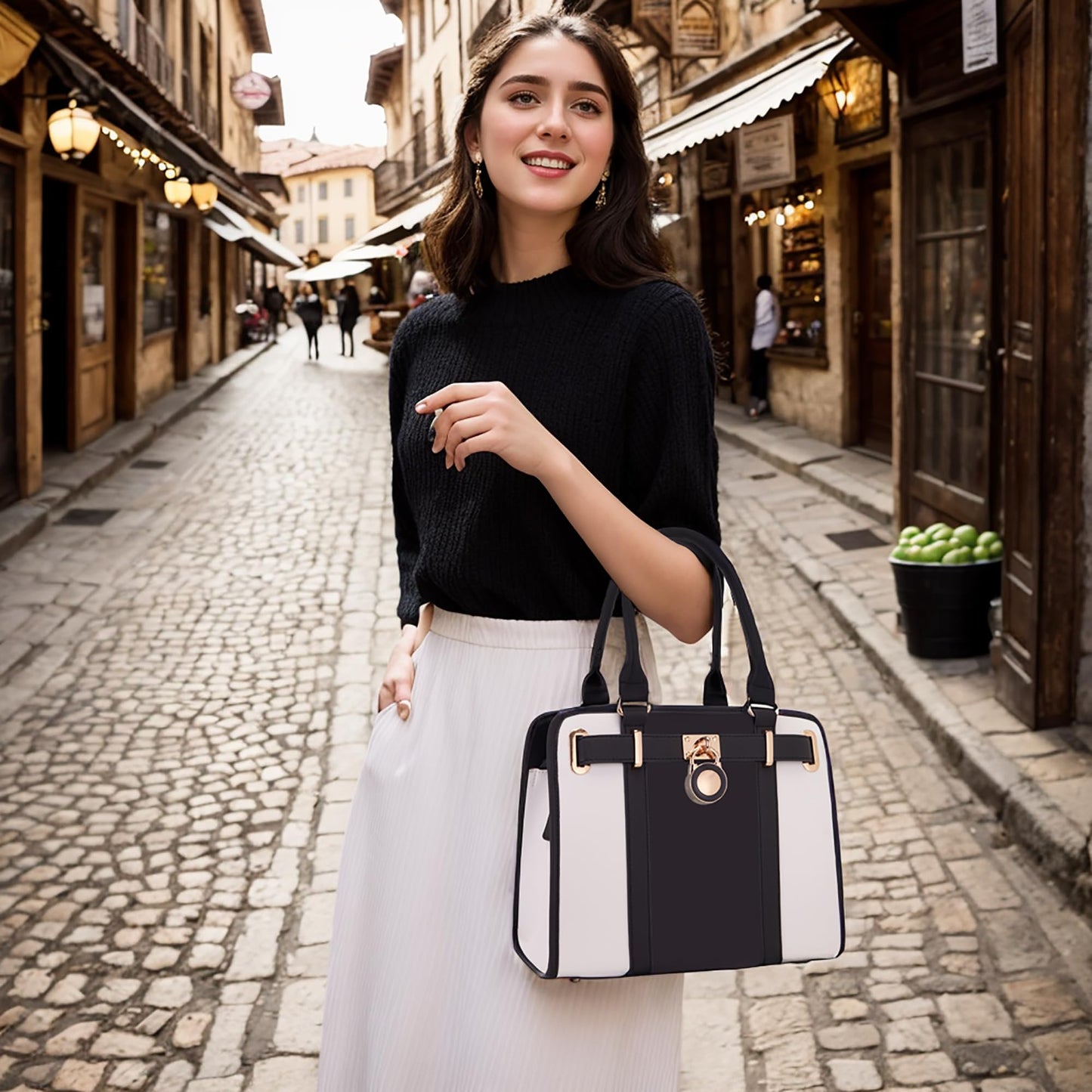 Handtaschen-Sets für Damen, Schultertaschen mit Griff oben, Arbeitstasche, Tragetasche, Geldbörsen-Set mit passender Geldbörse, 2-teilig 