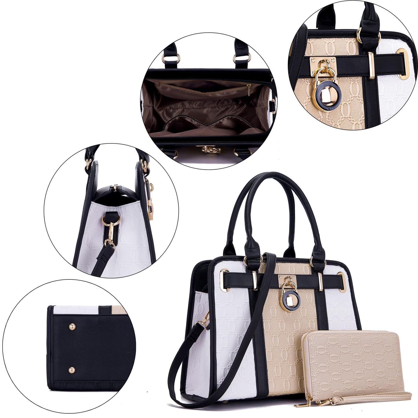 Handbags Sets For Women Shoulder Bags Top Handle Work Satchel Tote Purses Set With Matching Wallet 2pcs