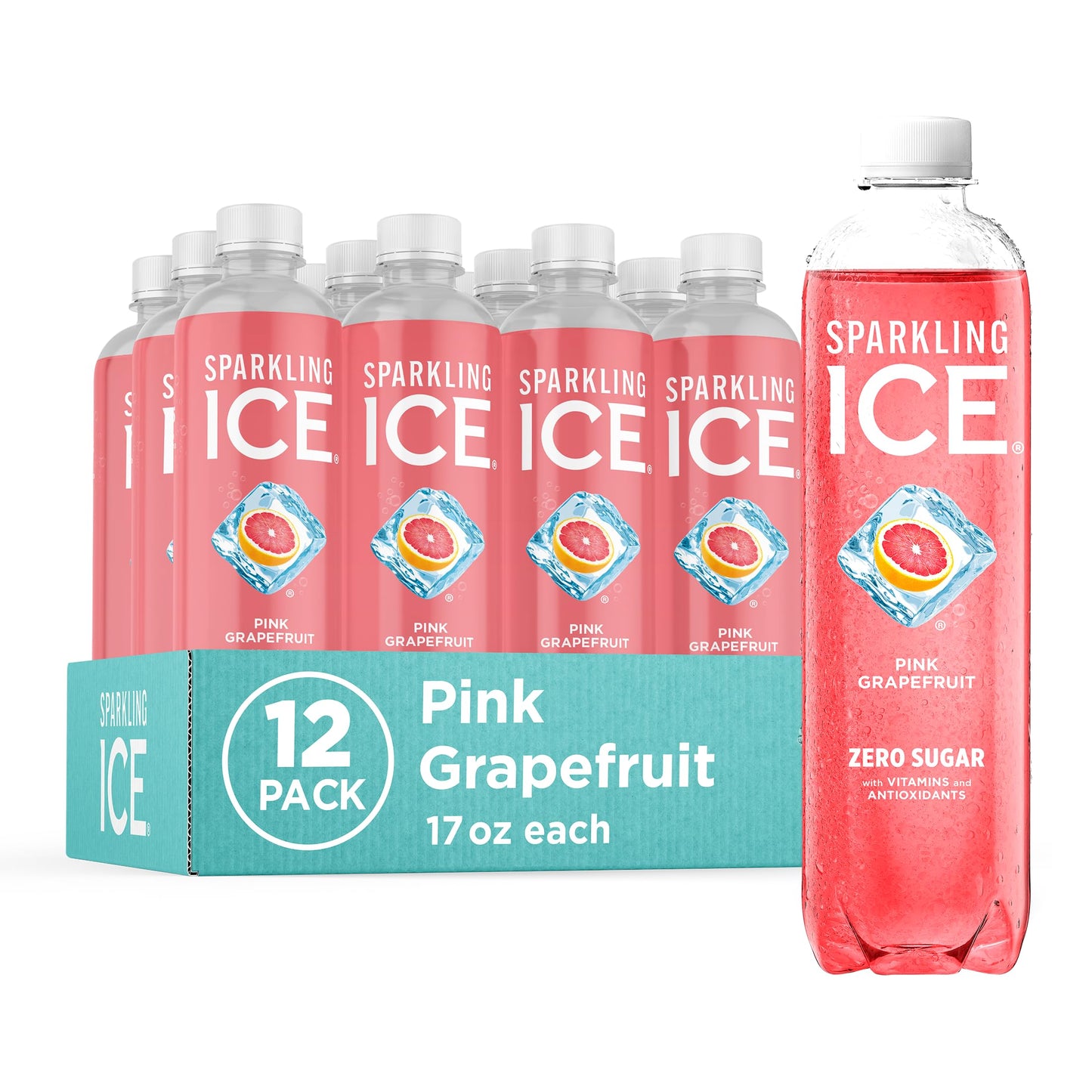 Sparkling Ice, Black Cherry Sparkling Water, Zero Sugar Flavored Water, with Vitamins and Antioxidants, Low Calorie Beverage, 17 fl oz Bottles (Pack of 12)