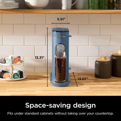 Ninja Pods & Grounds Single-Serve Coffee Maker, K-Cup Compatible, Brews Hot & Iced Coffee, Compact, 56-oz Reservoir, 6-oz Cup to 24-oz Travel Mug Sizes, PB041ST