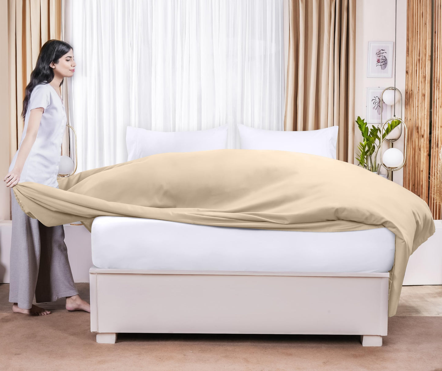 Draps plats Utopia Bedding - Lot de 6 - Tissu en microfibre brossé doux - Draps supérieurs résistants au rétrécissement et à la décoloration - Entretien facile (Queen, Blanc) 