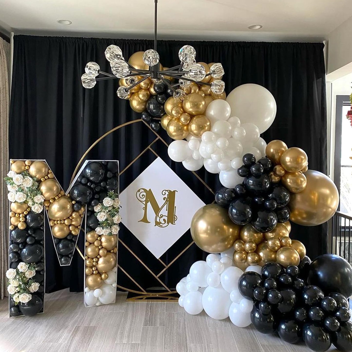 White and Gold Balloons 12 inch, 60pcs Gold and White Party Balloons with Gold Confetti Balloons for Wedding Baby Shower Birthday Bridal Shower Baptism Party Decoration