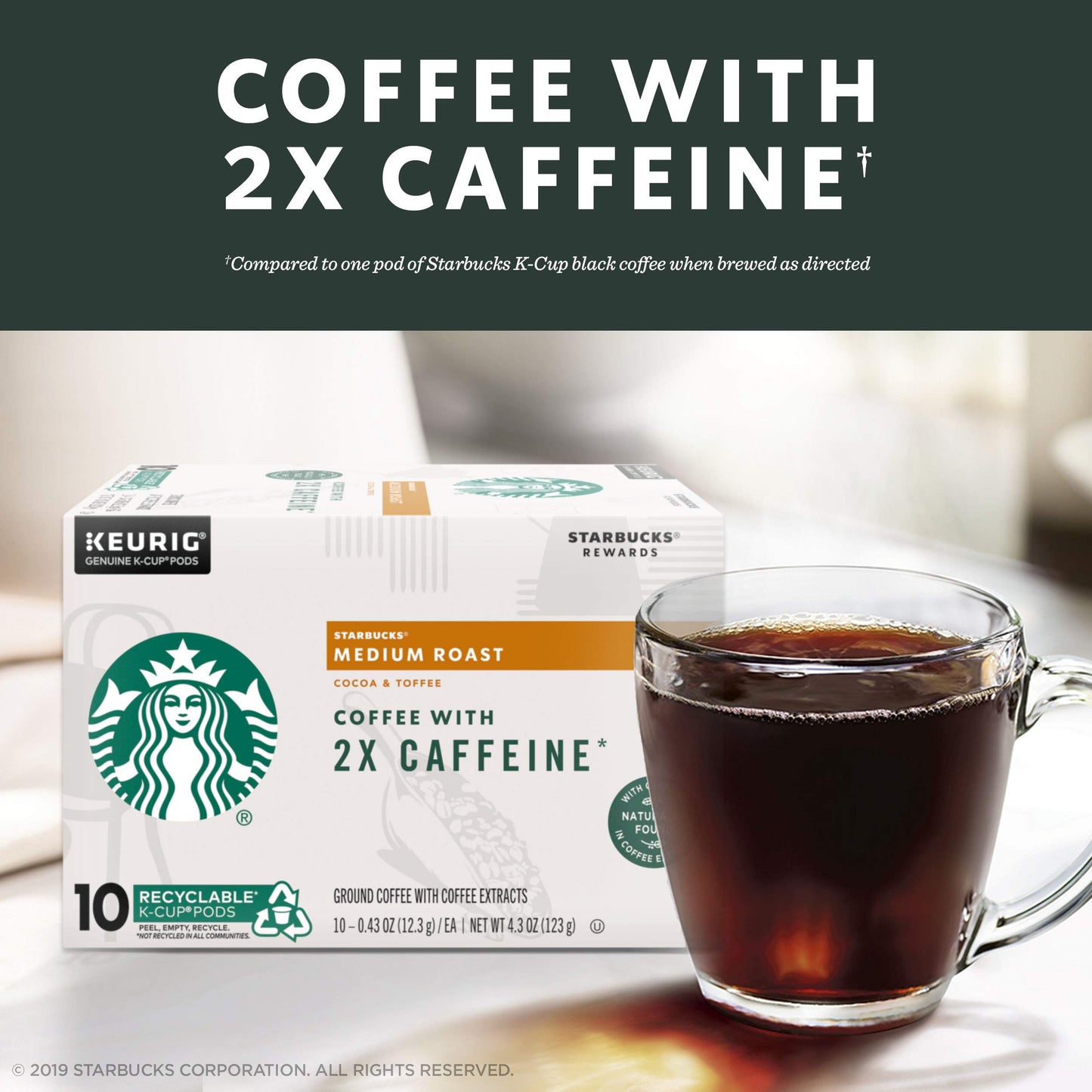 Capsules de café Starbucks K-Cup, pack de variétés de café naturellement aromatisé pour les cafetières Keurig, 100 % arabica, 1 boîte (40 capsules) 