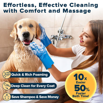 6PCS Pet Grooming Kit for Dogs,Cats and Horses | Dog Washing Gloves | Dog Bath Brush | Dog Bath Gloves | Dog Shampoo Brush | Pet Grooming Gloves | Dog Bath Supplies