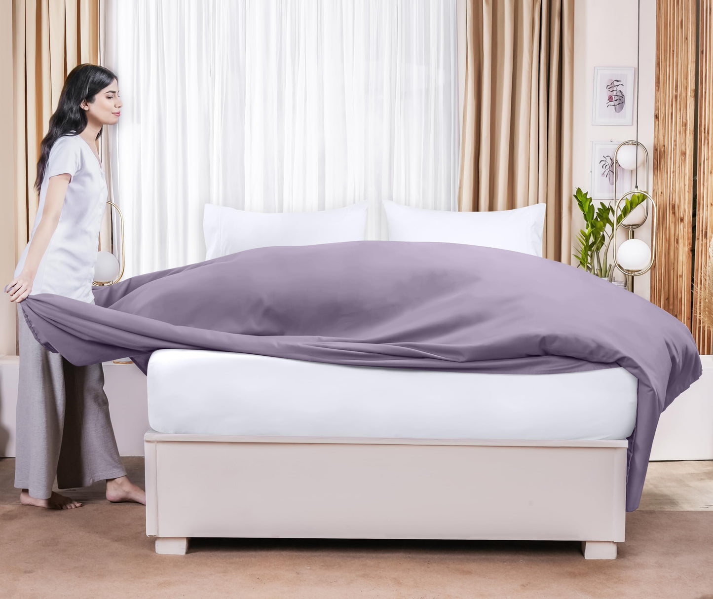 Draps plats Utopia Bedding - Lot de 6 - Tissu en microfibre brossé doux - Draps supérieurs résistants au rétrécissement et à la décoloration - Entretien facile (Queen, Blanc) 