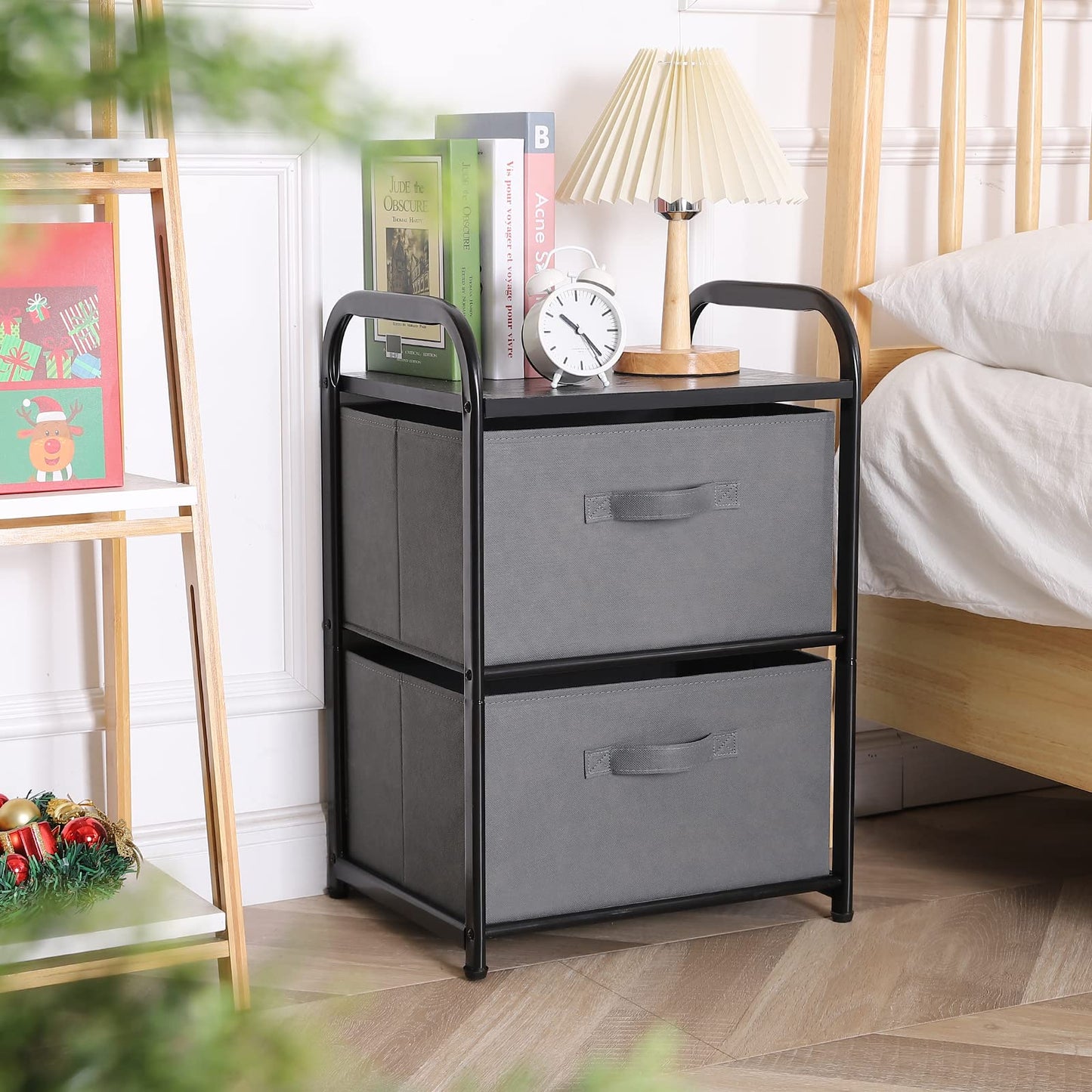 MAX Houser Dresser Storage with 3 Drawers, Fabric Dresser Tower, Vertical Storage Unit for Bedroom, Closet, Office, Black