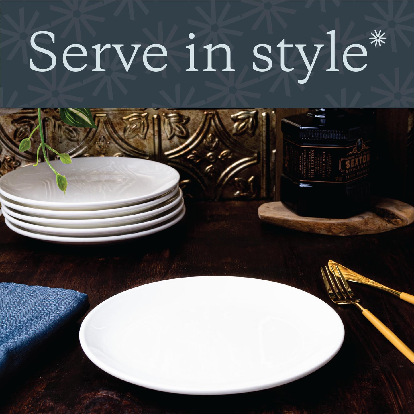Vikko Ceramic Dinner Plates – Stackable White Plates