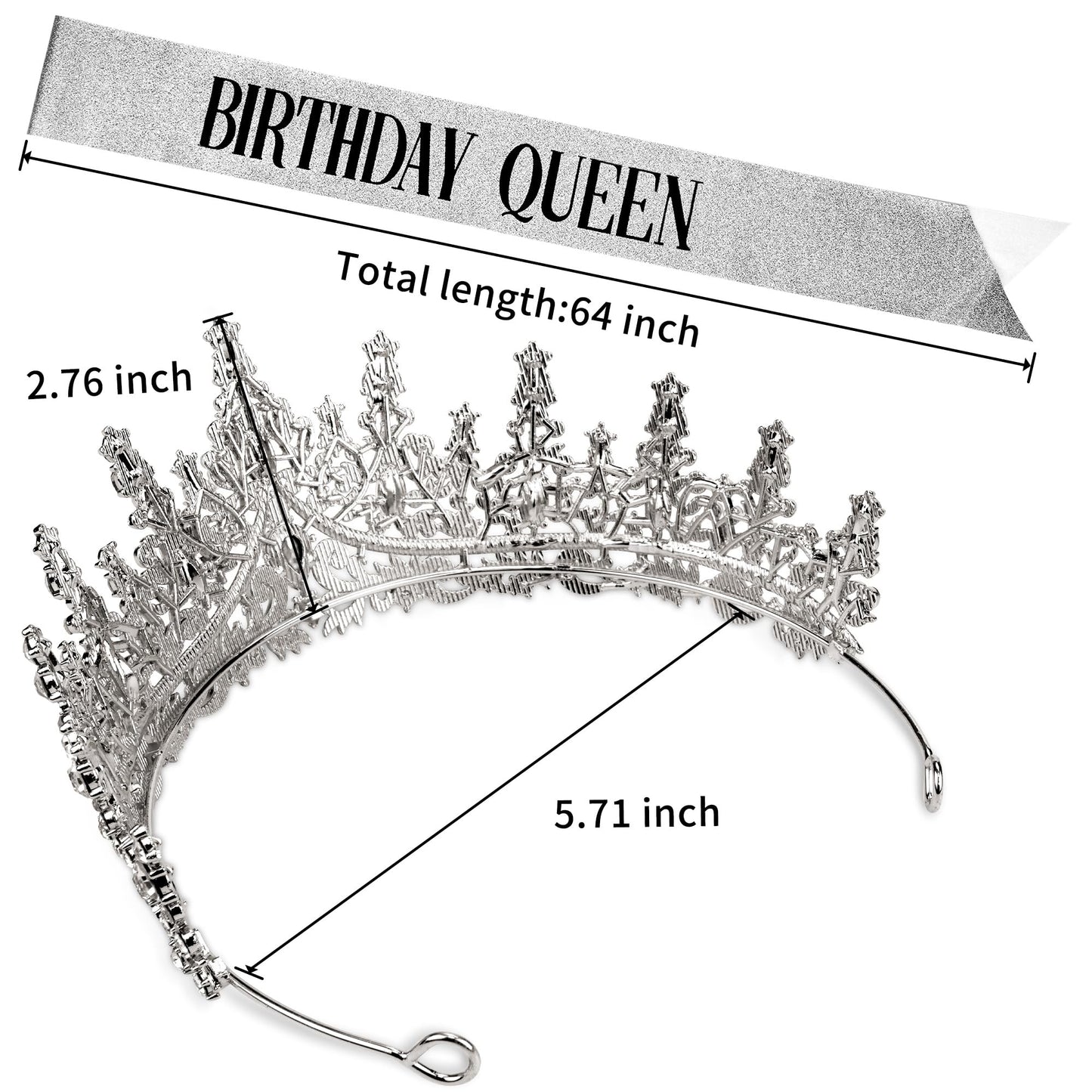 Gold Crown for Women Crystal Princess Tiaras Rhinestone Queen Headband Wedding Bridal Hair Accessories Birthday Prom Pageant Party Coming of Age Ceremony Photo Props