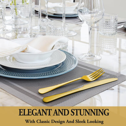 24-Piece Silverware Set with Steak Knives – Stainless Steel Flatware for 4