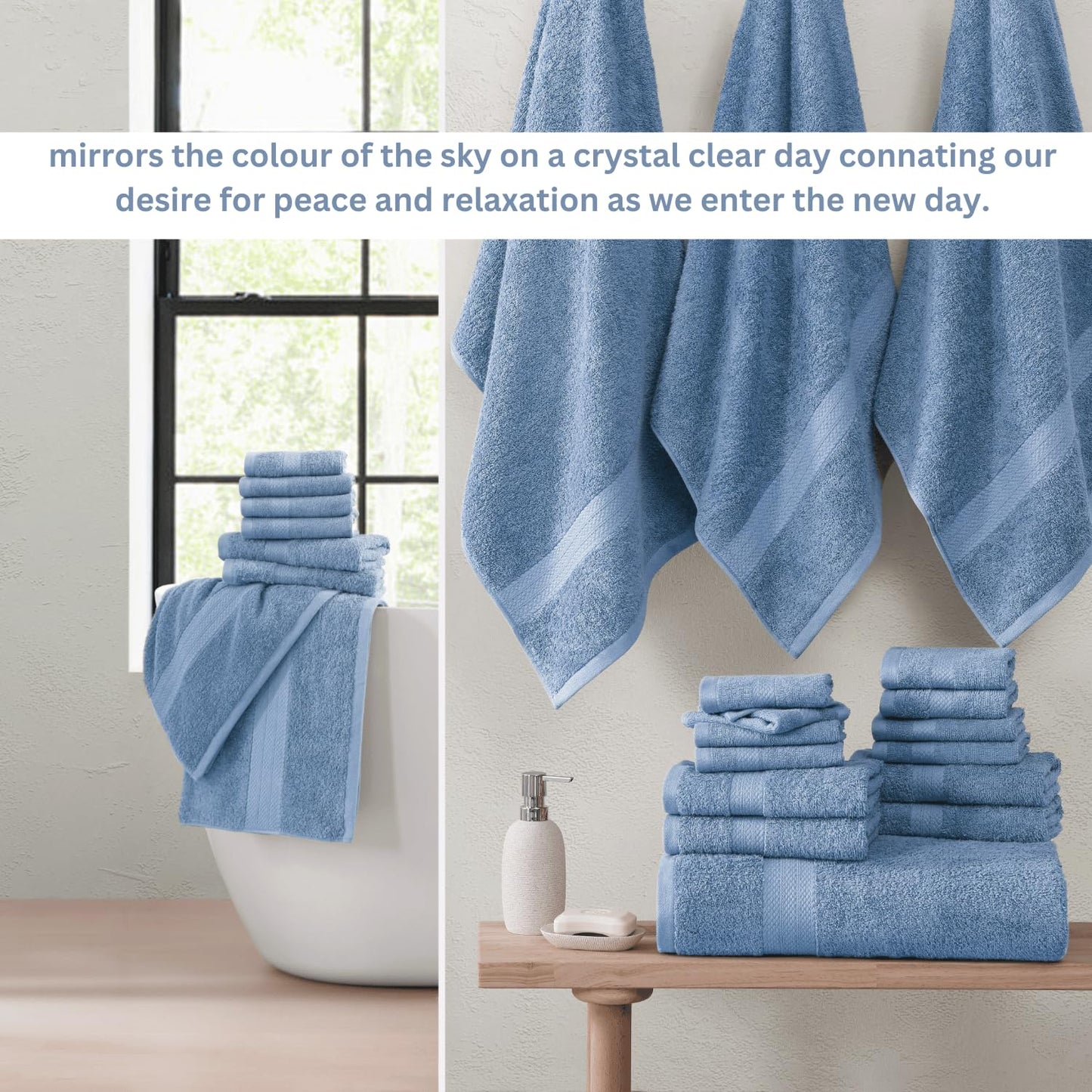 LANE LINEN 24 Piece Bathroom Towels Set - 100% Cotton Bath Towel Sets, 4 Bath Towels Extra Large, 2 Bath Sheets, 6 Hand Towels for Bathroom, 8 Face Wash Cloth, 4 Fingertip Towels - White Towels