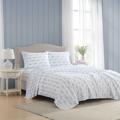 Laura Ashley - Sheet Set, Breathable Cotton Percale Bedding with Matching Pillowcases, Soft Home Decor