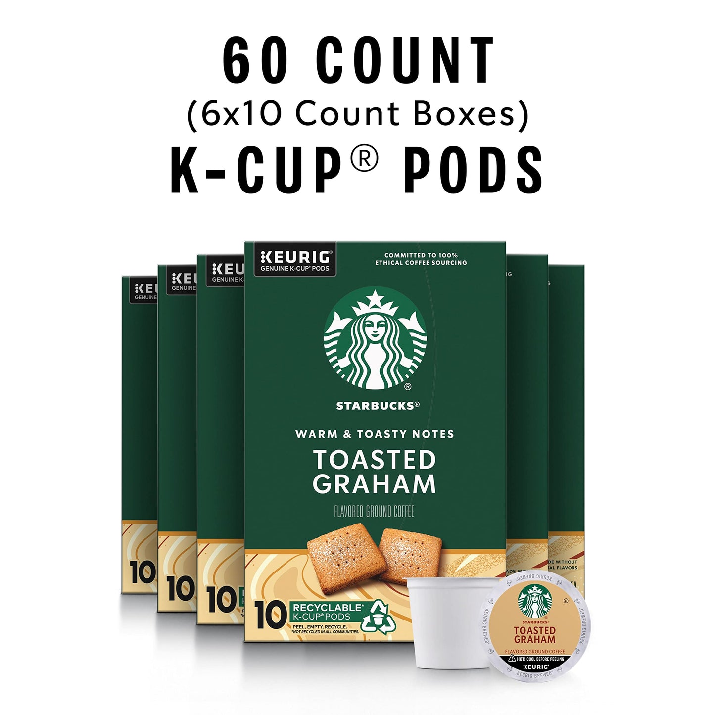 Starbucks K-Cup Coffee Pods, Naturally Flavored Coffee Variety Pack for Keurig Brewers, 100% Arabica, 1 Box (40 Pods)