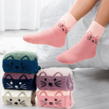 5 Pairs Fuzzy Soft Cozy Comfortable Socks for Women, Casual Sleep Comfy Socks, Perfect Warm Winter Gifts for Women