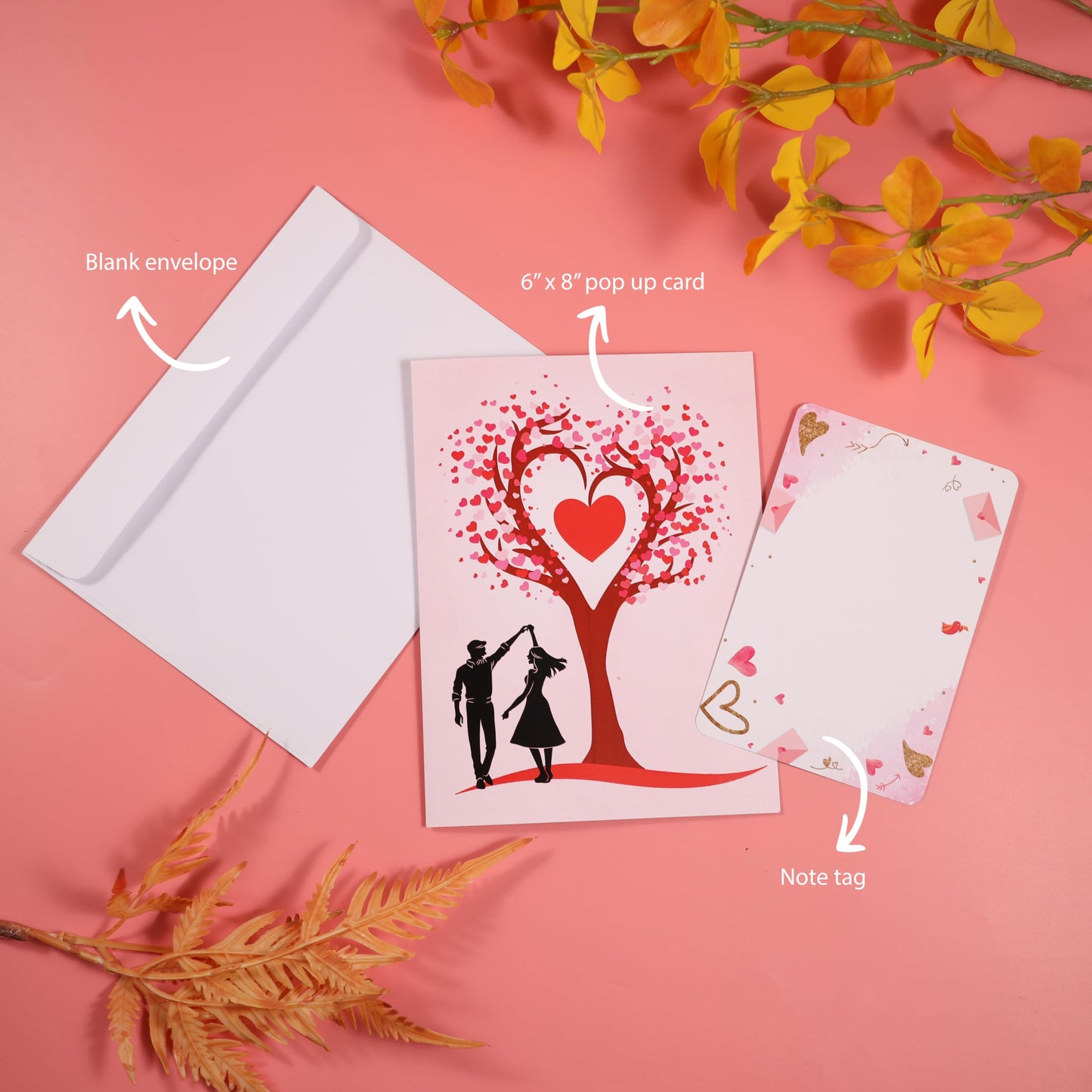 Pop Up Anniversary Card, 3D Cards 6x8 inch