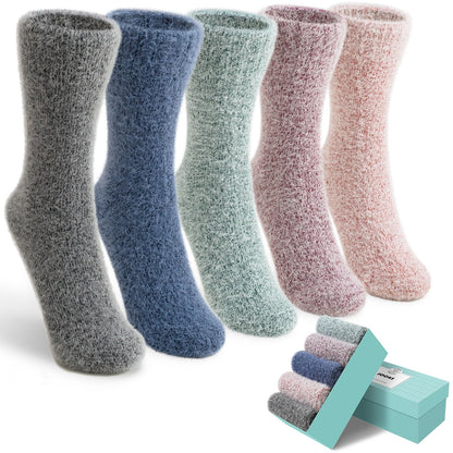 5 Pairs Fuzzy Soft Cozy Comfortable Socks for Women, Casual Sleep Comfy Socks, Perfect Warm Winter Gifts for Women