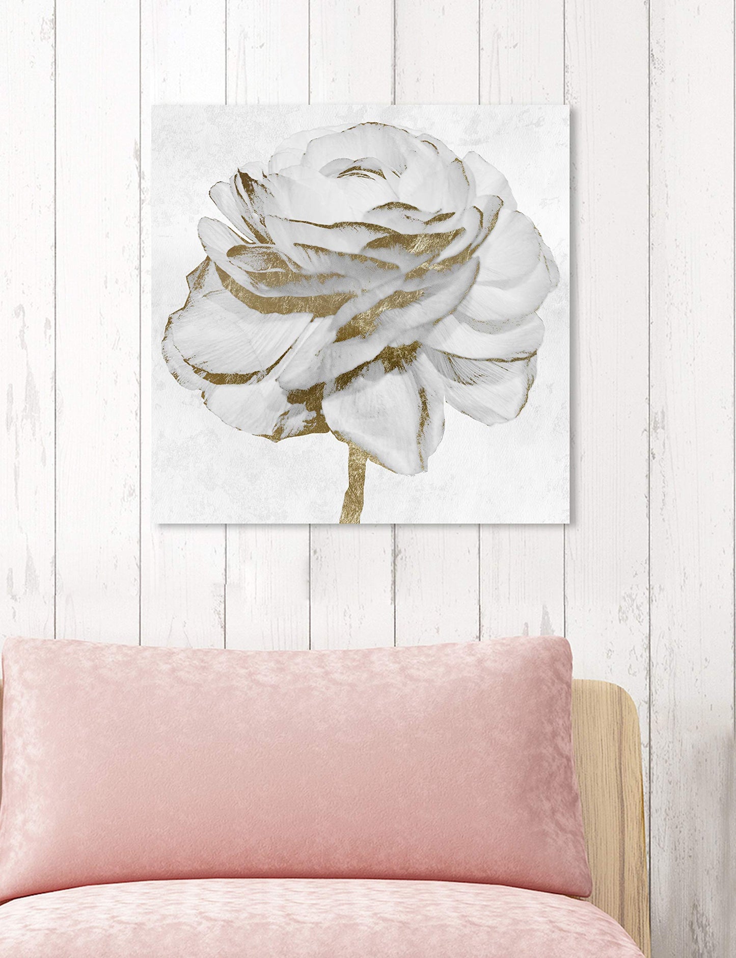 The Oliver Gal Artist Co. Floral Wall Art Canvas Prints 'White Gold Peony'