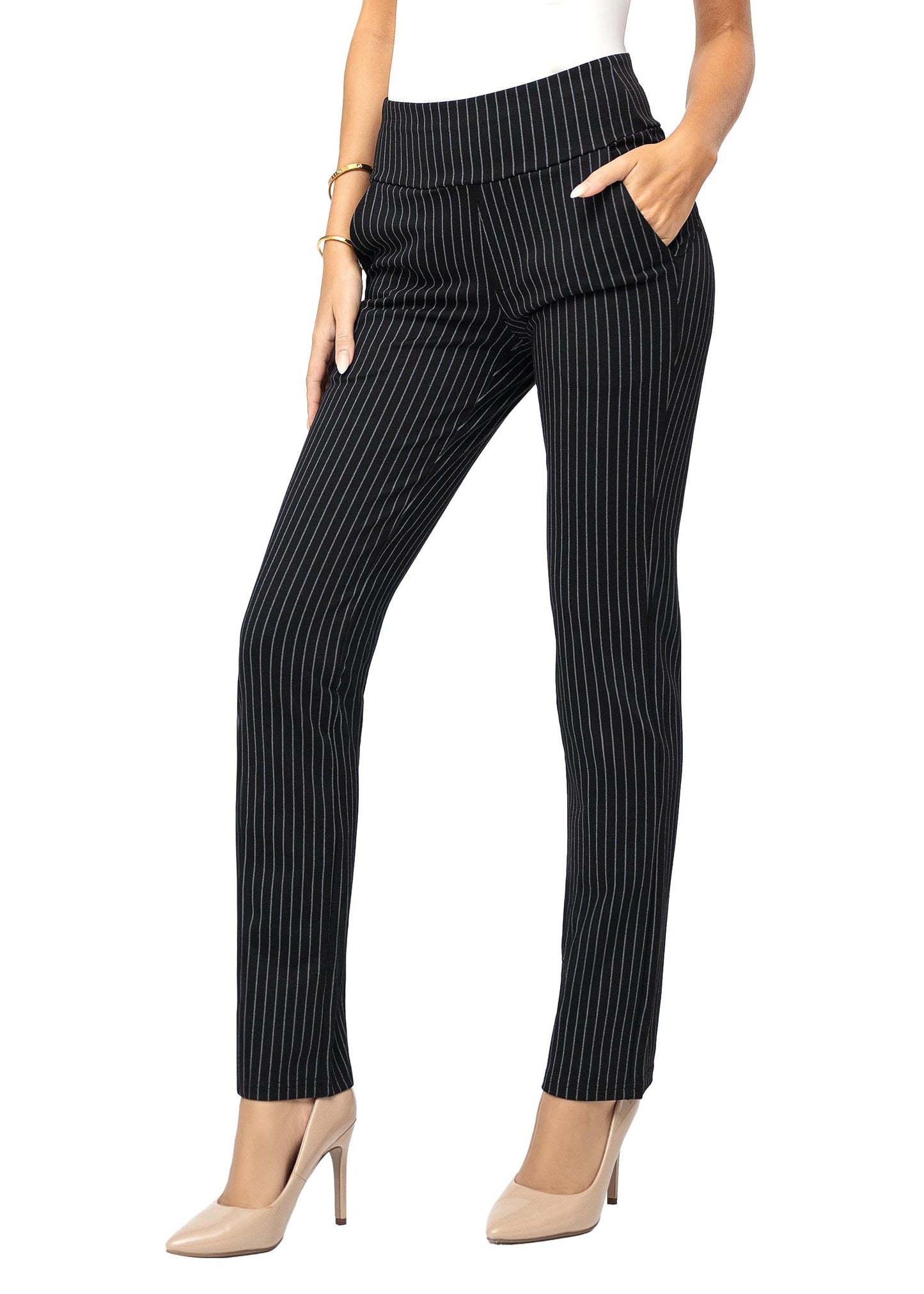 Pantalon habillé Conceited pour femme - Extensible - Contrôle du ventre - Confort toute la journée - Pantalon pour femme en taille standard et grande