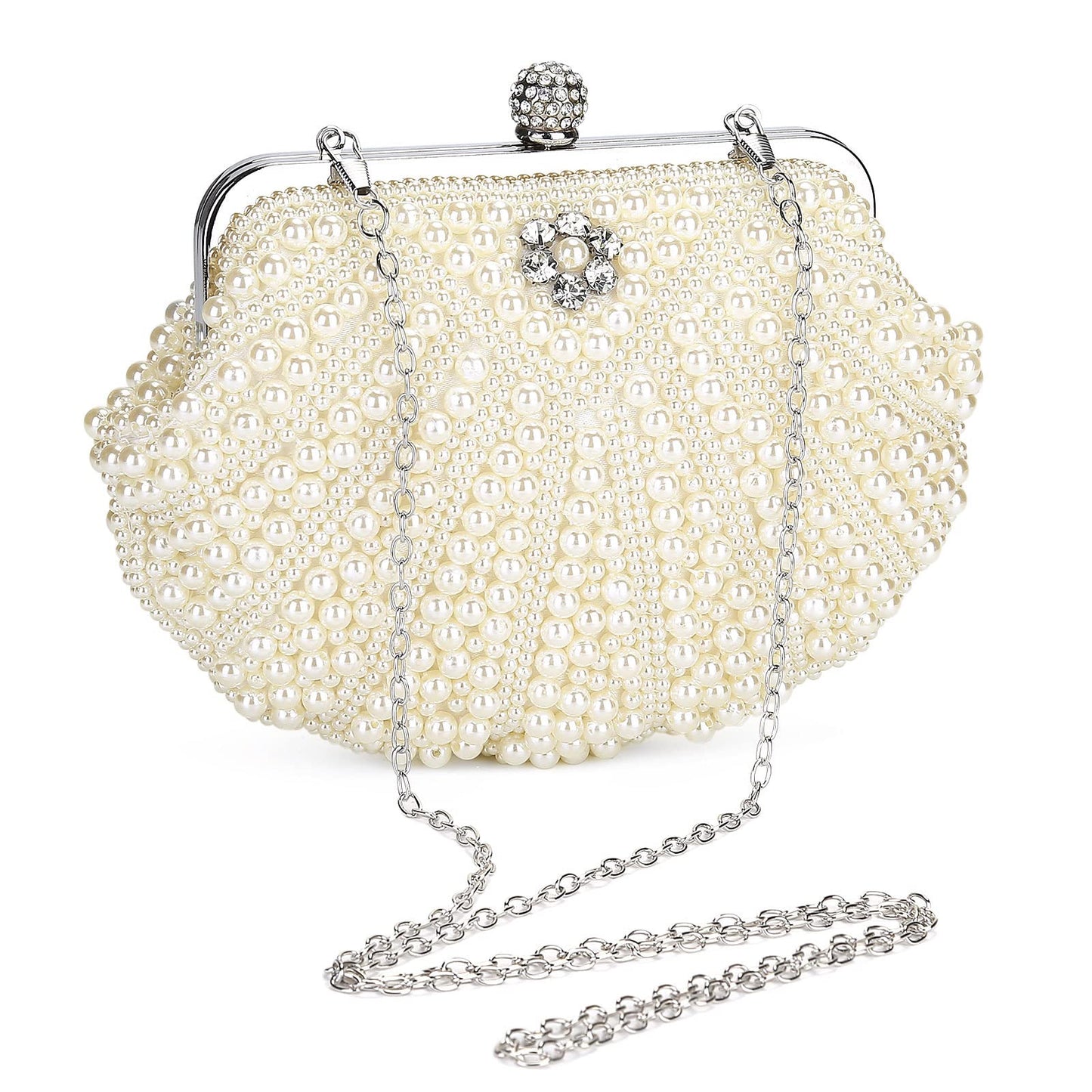 Pochette en perles pour femmes UBORSE Sac de soirée en perles de cristal noble Pochette de mariage avec chaîne en perles