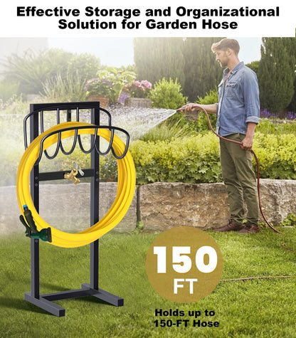 Freestanding Garden Hose Holder – Heavy Duty Metal Outdoor Hose Organizer
