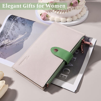 Travelambo RFID Wallet Women Large Size Bifold Multi Card Wallet Case with Zipper Pocke Credit Card Holder for Women
