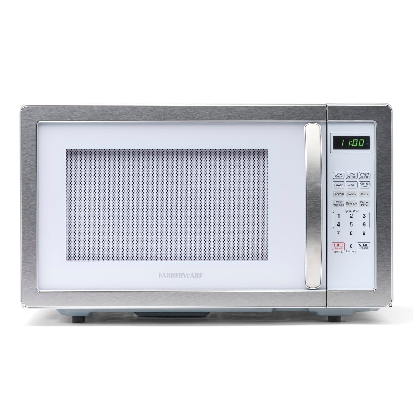 Farberware Countertop Microwave 1000 Watts, 1.1 cu ft - Microwave Oven With LED Lighting and Child Lock - Perfect for Apartments and Dorms - Easy Clean Metallic Red