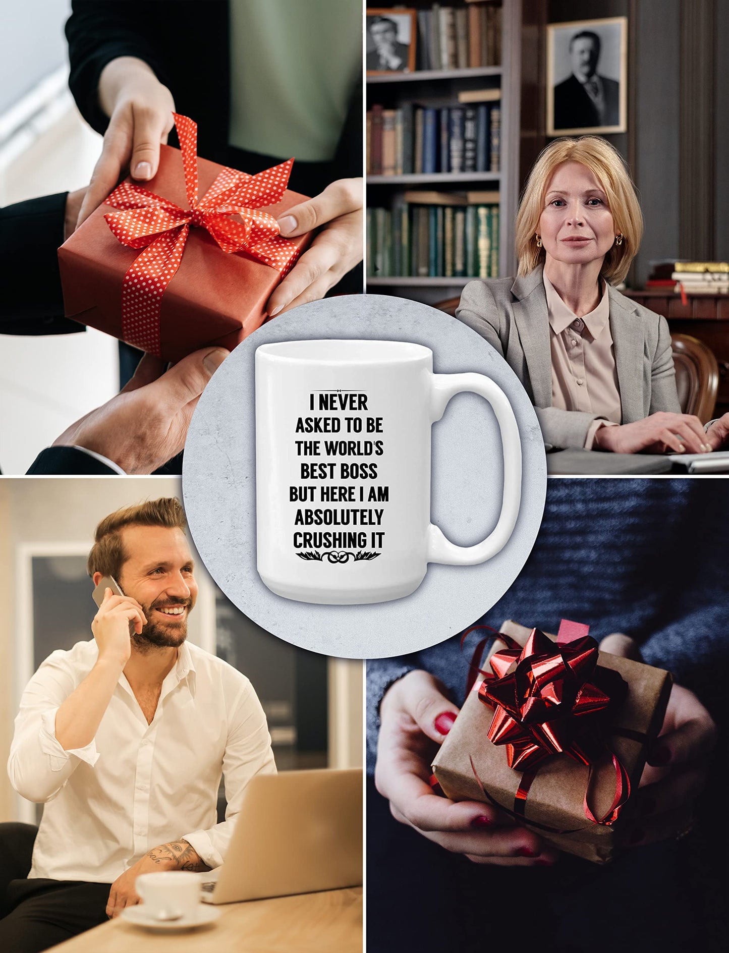 Kaffeetasse „Ich habe nie darum gebeten, der beste Chef der Welt zu sein“ – beste Geschenke für den Chef für Männer und Frauen – 425 ml 