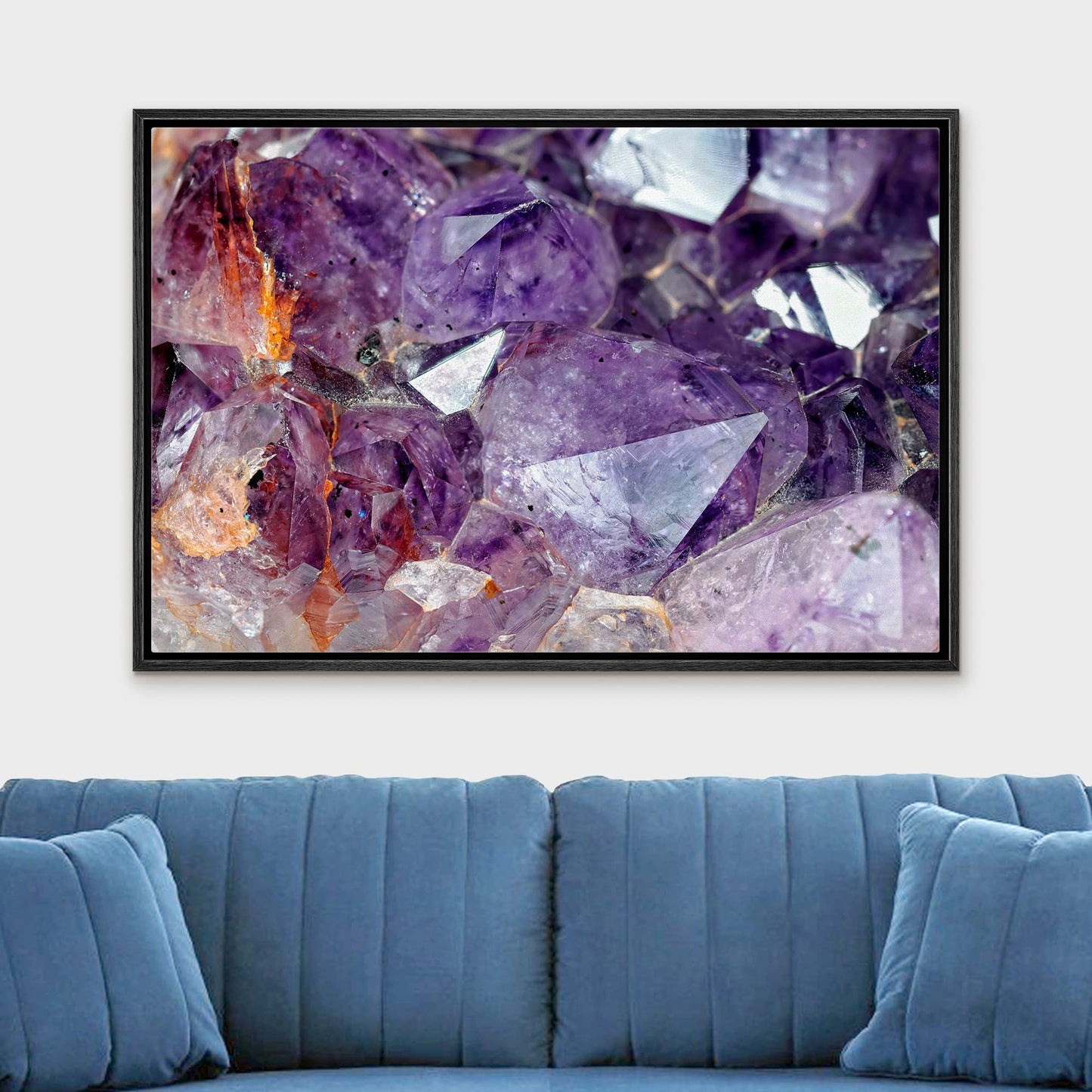 wall26 Framed Canvas Print Wall Art Purple, Gold and Teal Marble Landscape Abstract Shapes Illustrations Modern Chic Colorful Multicolor Ultra for Living Room, Bedroom, Office - 24x36 Natural