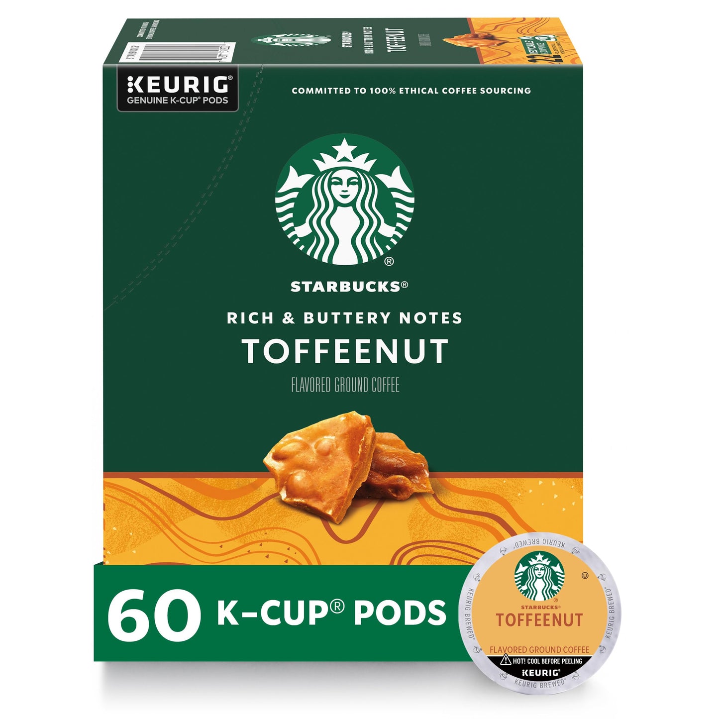 Capsules de café Starbucks K-Cup, pack de variétés de café naturellement aromatisé pour les cafetières Keurig, 100 % arabica, 1 boîte (40 capsules) 