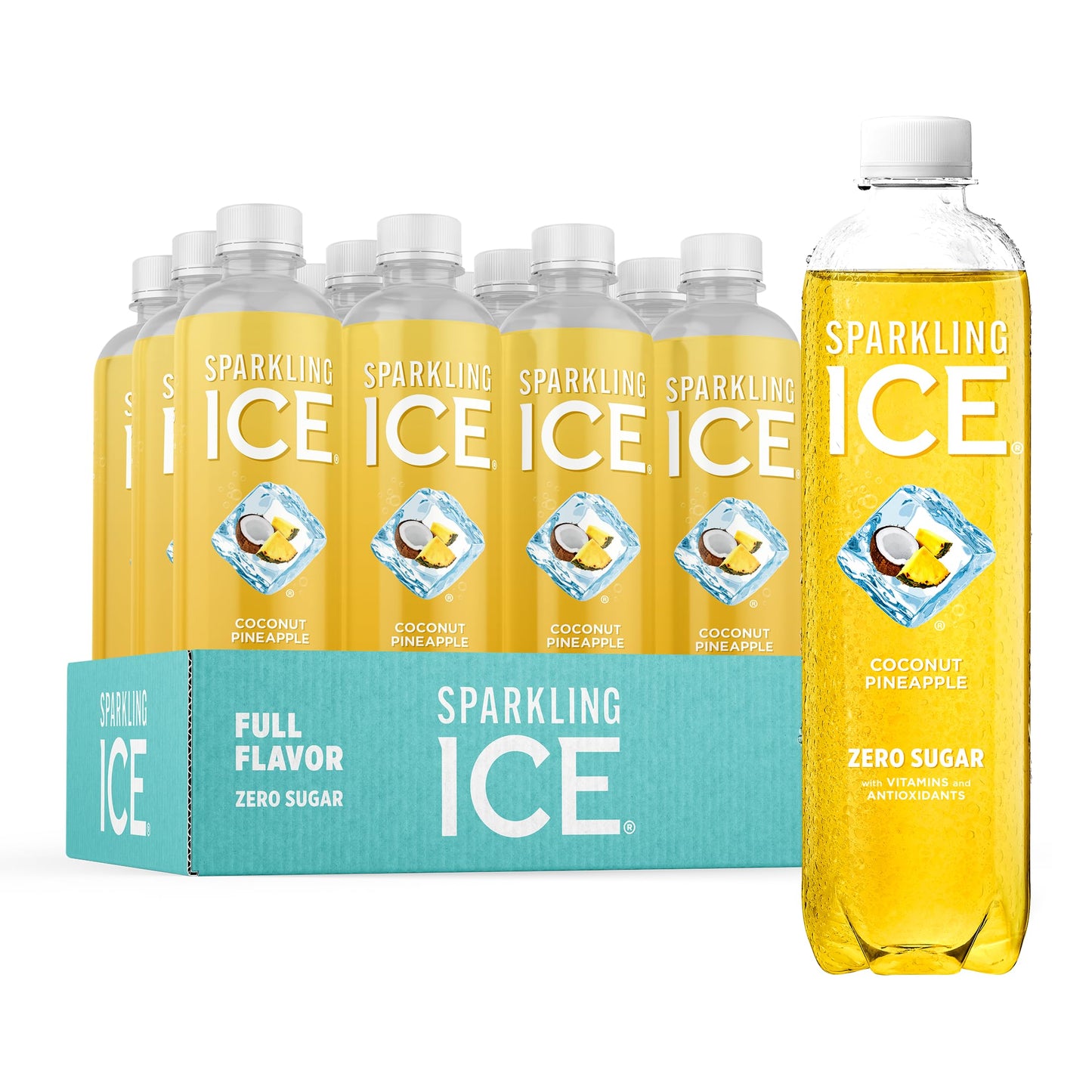 Sparkling Ice, eau pétillante à la cerise noire, eau aromatisée sans sucre, avec vitamines et antioxydants, boisson à faible teneur en calories, bouteilles de 17 fl oz (paquet de 12) 