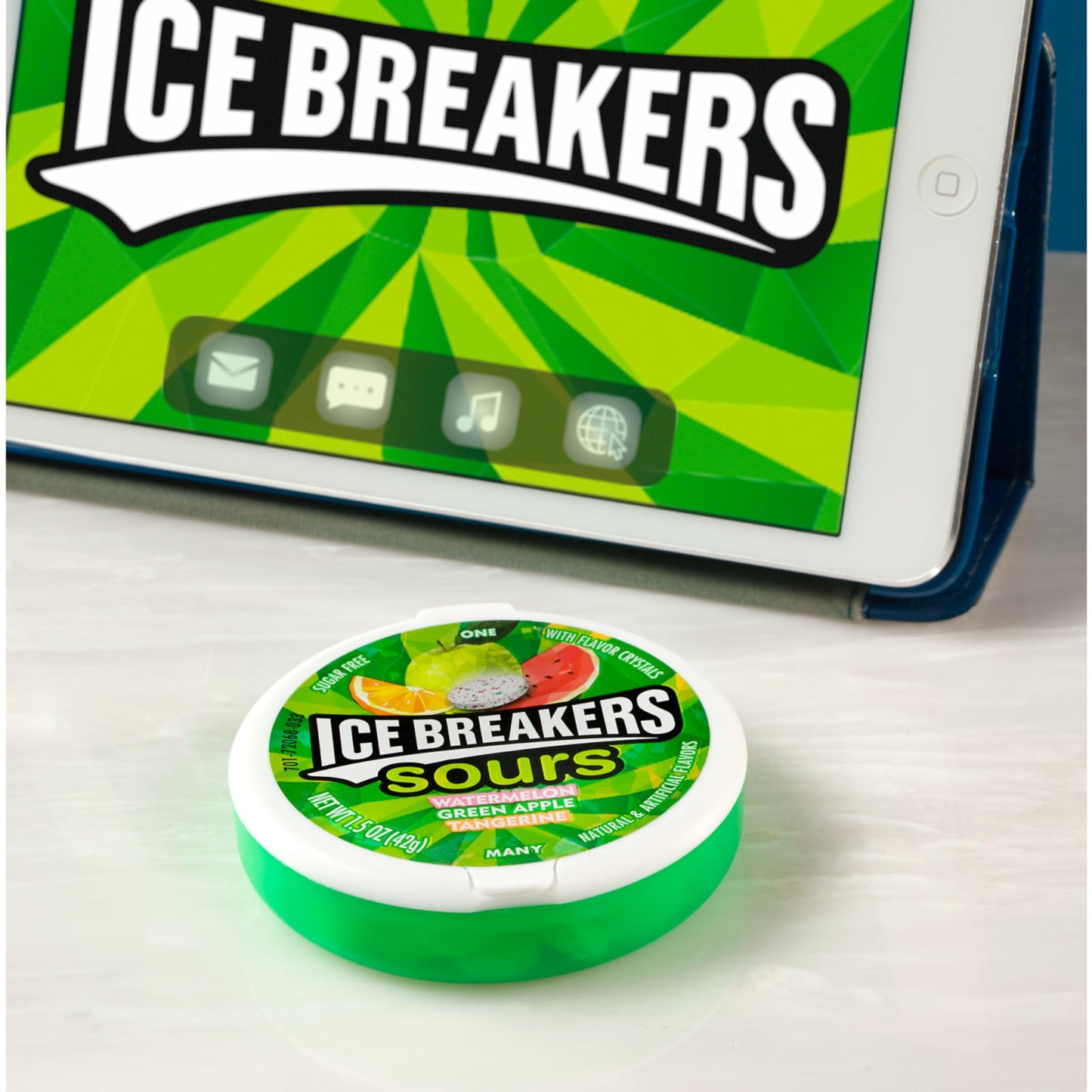 Ice Breakers Duo Fruit Plus Cool Cherry Sugar Free Mints Tins, 1.3 oz (8 Count)